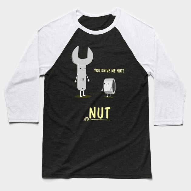 Nut Baseball T-Shirt by downsign